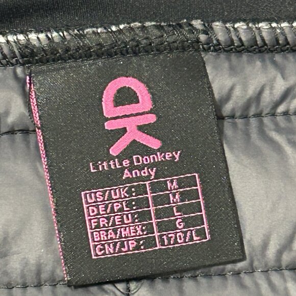 LITTLE DONKEY ANDY Skirt M Black Quilted Active Mini Skirt Zip Pocket Stretch - Picture 4 of 11